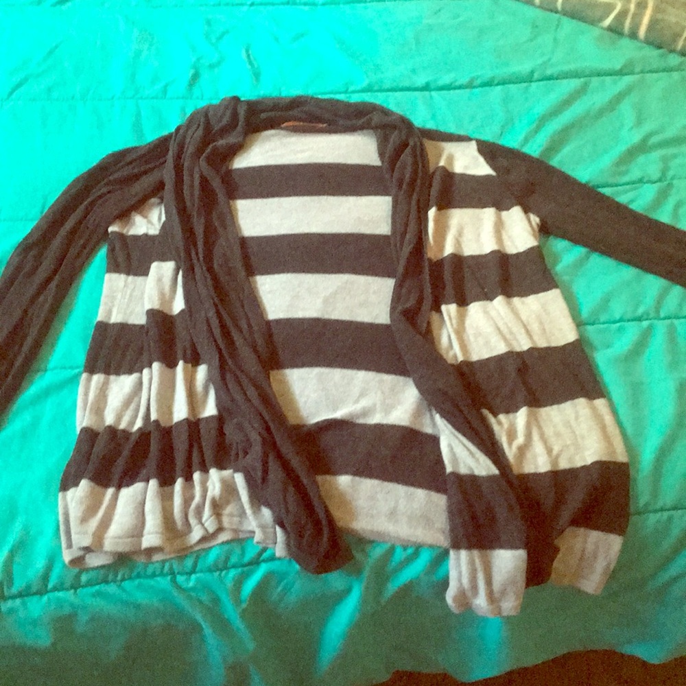 A gray cardigan
